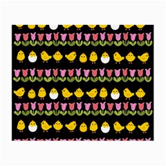 Easter - Chick And Tulips Small Glasses Cloth (2-side) by Valentinaart