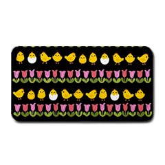 Easter - Chick And Tulips Medium Bar Mats by Valentinaart