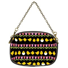 Easter - Chick And Tulips Chain Purses (one Side)  by Valentinaart