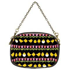 Easter - Chick And Tulips Chain Purses (two Sides)  by Valentinaart