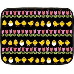 Easter - Chick And Tulips Double Sided Fleece Blanket (mini)  by Valentinaart