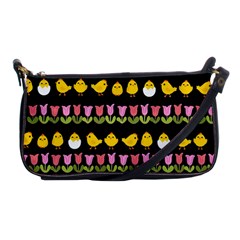 Easter - Chick And Tulips Shoulder Clutch Bags by Valentinaart