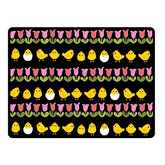 Easter - Chick And Tulips Double Sided Fleece Blanket (small)  by Valentinaart