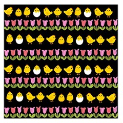 Easter - Chick And Tulips Large Satin Scarf (square) by Valentinaart