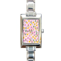 Easter - Chick And Tulips Rectangle Italian Charm Watch by Valentinaart