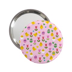 Easter - Chick And Tulips 2 25  Handbag Mirrors by Valentinaart