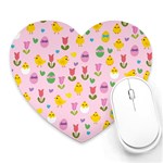 Easter - chick and tulips Heart Mousepads Front