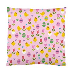 Easter - Chick And Tulips Standard Cushion Case (two Sides) by Valentinaart