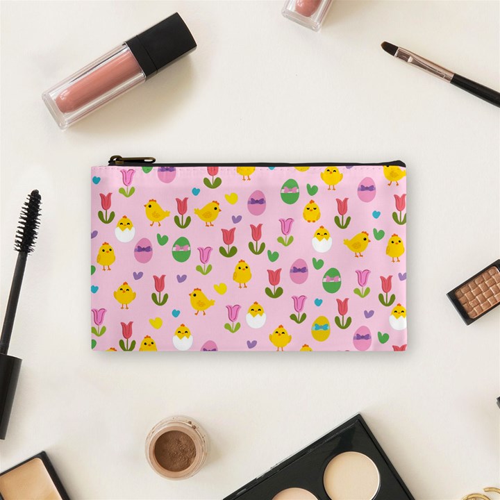 Easter - chick and tulips Cosmetic Bag (Small) 