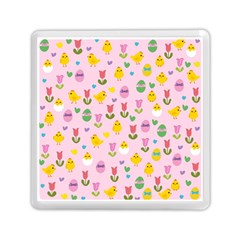 Easter - Chick And Tulips Memory Card Reader (square)  by Valentinaart