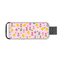 Easter - Chick And Tulips Portable Usb Flash (one Side) by Valentinaart