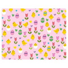 Easter - Chick And Tulips Double Sided Flano Blanket (medium)  by Valentinaart