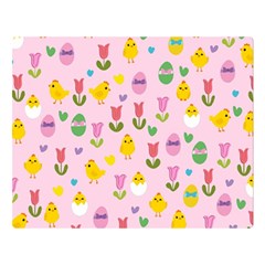 Easter - Chick And Tulips Double Sided Flano Blanket (large)  by Valentinaart