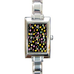 Easter - Chick And Tulips Rectangle Italian Charm Watch by Valentinaart