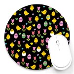 Easter - chick and tulips Round Mousepads Front