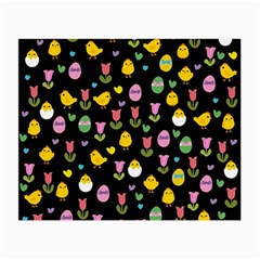 Easter - Chick And Tulips Small Glasses Cloth (2-side) by Valentinaart