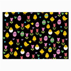 Easter - Chick And Tulips Large Glasses Cloth (2-side) by Valentinaart