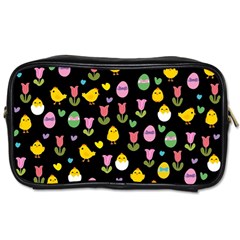 Easter - Chick And Tulips Toiletries Bags 2-side by Valentinaart