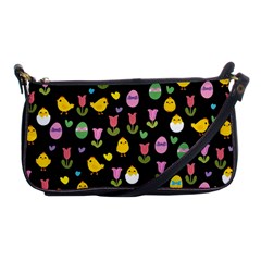 Easter - Chick And Tulips Shoulder Clutch Bags by Valentinaart