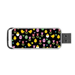 Easter - Chick And Tulips Portable Usb Flash (one Side) by Valentinaart