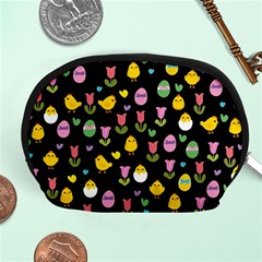 Easter - Chick And Tulips Accessory Pouches (medium)  by Valentinaart