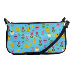 Easter - Chick And Tulips Shoulder Clutch Bags by Valentinaart