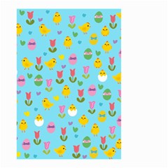 Easter - Chick And Tulips Small Garden Flag (two Sides) by Valentinaart