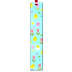 Easter - Chick And Tulips Large Book Marks by Valentinaart