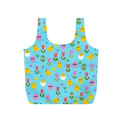 Easter - Chick And Tulips Full Print Recycle Bags (s)  by Valentinaart