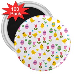 Easter - Chick And Tulips 3  Magnets (100 Pack) by Valentinaart