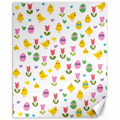 Easter - Chick And Tulips Canvas 16  X 20  