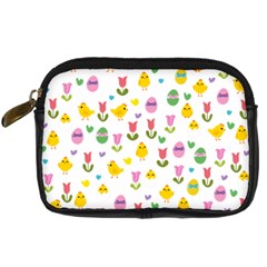 Easter - Chick And Tulips Digital Camera Cases by Valentinaart