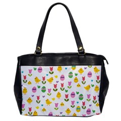 Easter - Chick And Tulips Office Handbags by Valentinaart