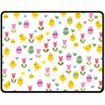 Easter - chick and tulips Fleece Blanket (Medium)  60 x50  Blanket Front