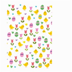 Easter - Chick And Tulips Small Garden Flag (two Sides) by Valentinaart