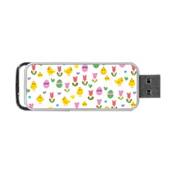 Easter - Chick And Tulips Portable Usb Flash (one Side) by Valentinaart