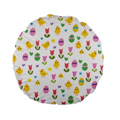 Easter - Chick And Tulips Standard 15  Premium Round Cushions by Valentinaart