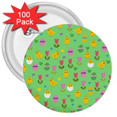 Easter - Chick And Tulips 3  Buttons (100 Pack)  by Valentinaart