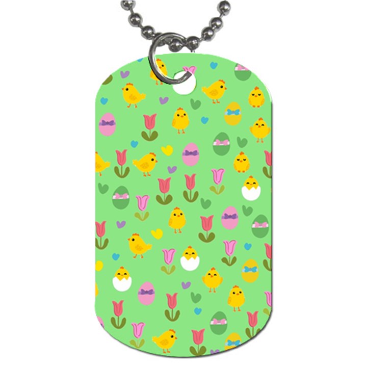 Easter - chick and tulips Dog Tag (Two Sides)