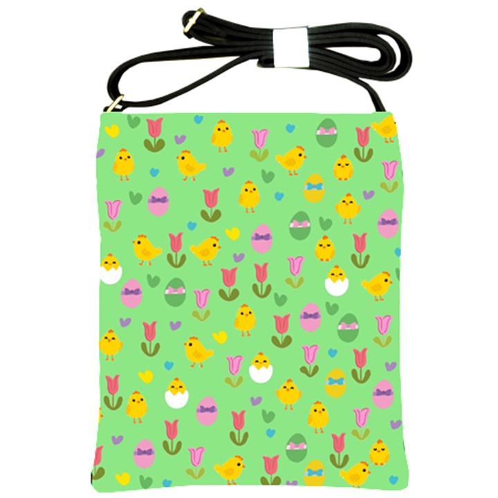 Easter - chick and tulips Shoulder Sling Bags