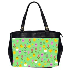 Easter - Chick And Tulips Office Handbags (2 Sides)  by Valentinaart