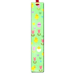 Easter - Chick And Tulips Large Book Marks by Valentinaart