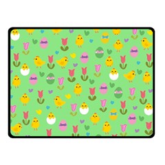 Easter - Chick And Tulips Double Sided Fleece Blanket (small)  by Valentinaart