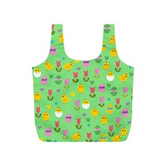 Easter - Chick And Tulips Full Print Recycle Bags (s)  by Valentinaart