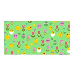 Easter - Chick And Tulips Satin Wrap by Valentinaart