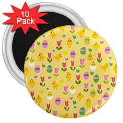 Easter - Chick And Tulips 3  Magnets (10 Pack)  by Valentinaart