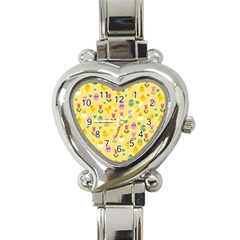 Easter - Chick And Tulips Heart Italian Charm Watch by Valentinaart