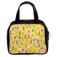 Easter - Chick And Tulips Classic Handbags (2 Sides) by Valentinaart