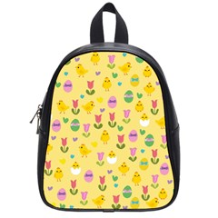 Easter - Chick And Tulips School Bags (small)  by Valentinaart