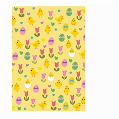 Easter - Chick And Tulips Large Garden Flag (two Sides) by Valentinaart